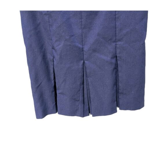 Antonio Melani Sheath Dress Blue Pleated Short Sleeves Business Cocktail Size 8 - Picture 3 of 6